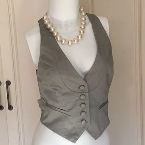 Gray button down vest size 4